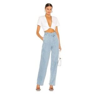 Gauge81 Straight Leg Crossover Madras Jeans 100% Organic Cotton, size 25